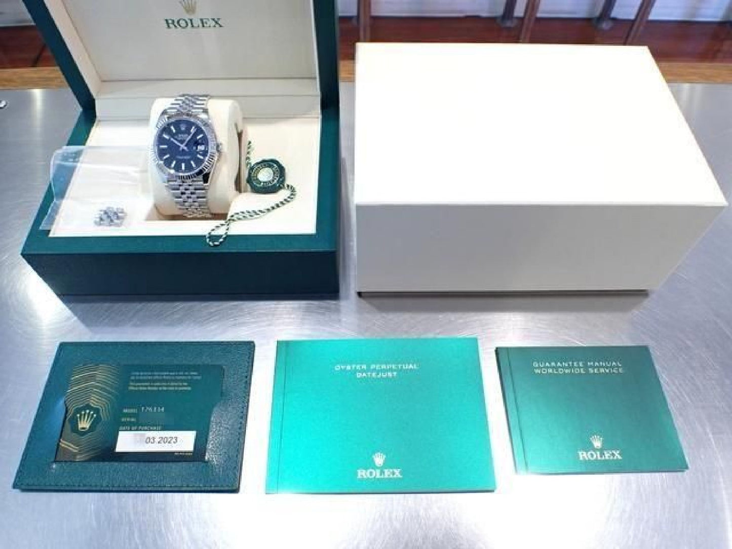 ROLEX Datejust 41 helderblauw 126334 Jubilee '23 Heren 191521661 hannari-shop