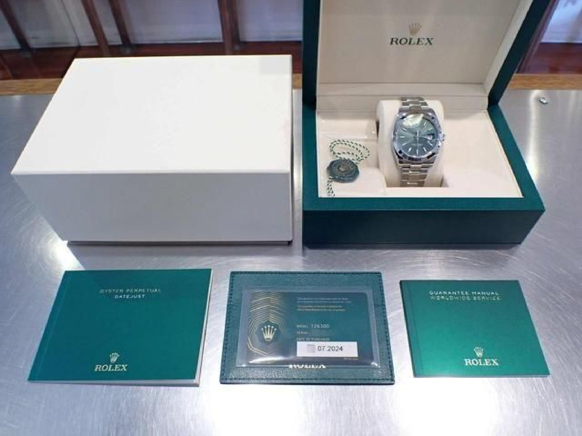 ROLEX Datejust 41 mintgroene Oyster-armband 126300 '24 Heren 193108026 hannari-shop
