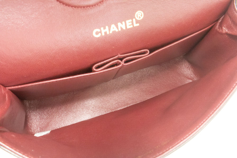 CHANEL Classic Double Flap 10" Chain Schoudertas Zwart Lamsleer ak4 hannari-shop