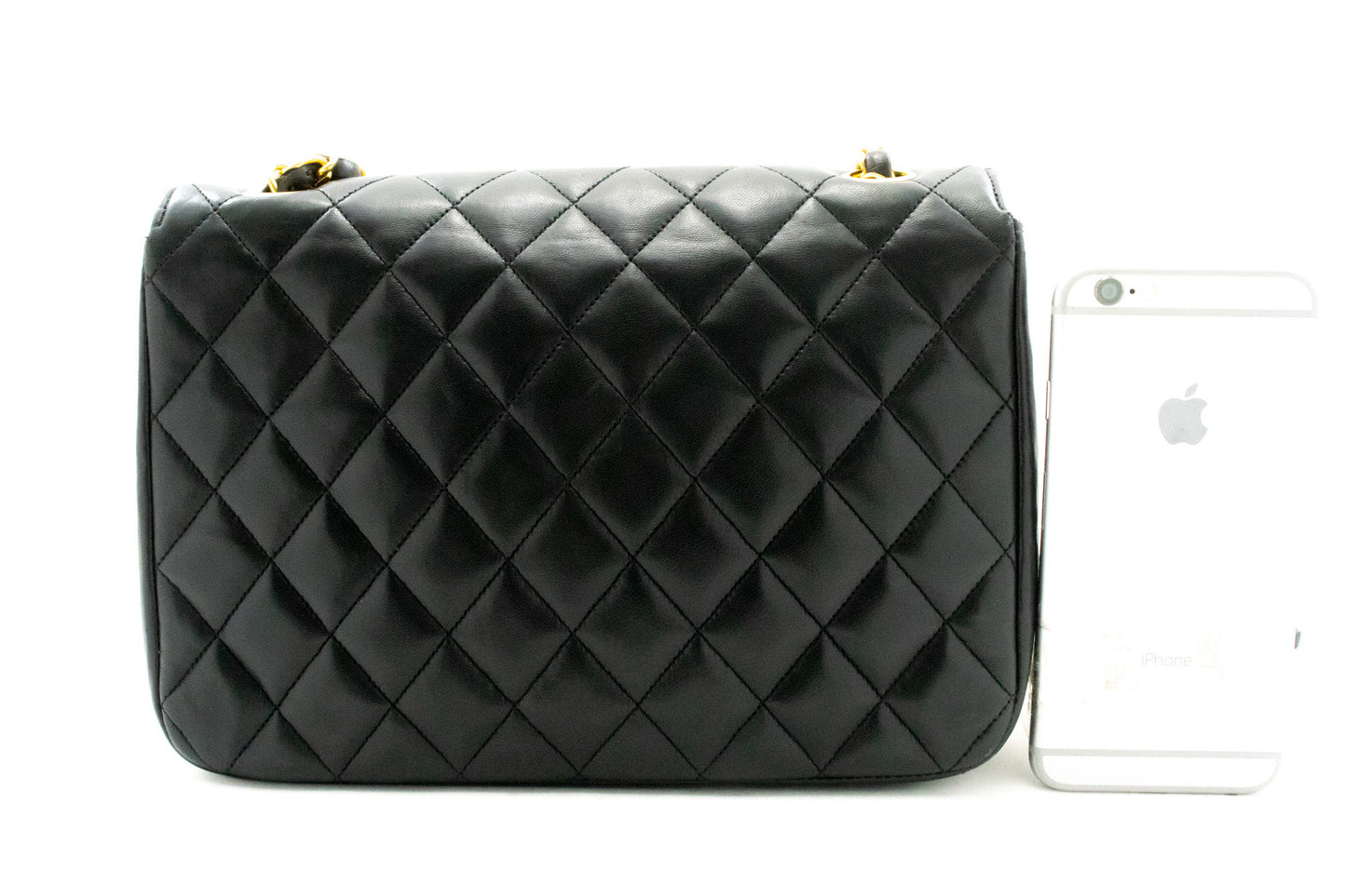 CHANEL Half Moon Chain Shoulder Bag Crossbody Black Quilted Flap an3 hannari-shop
