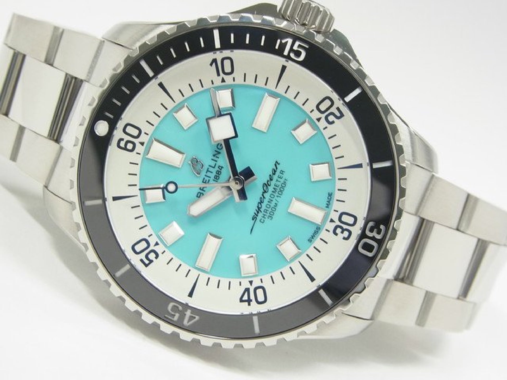 BREITLING Superocean Automatic 44 turquoise blue A17376 Heren 183537117 hannari-shop