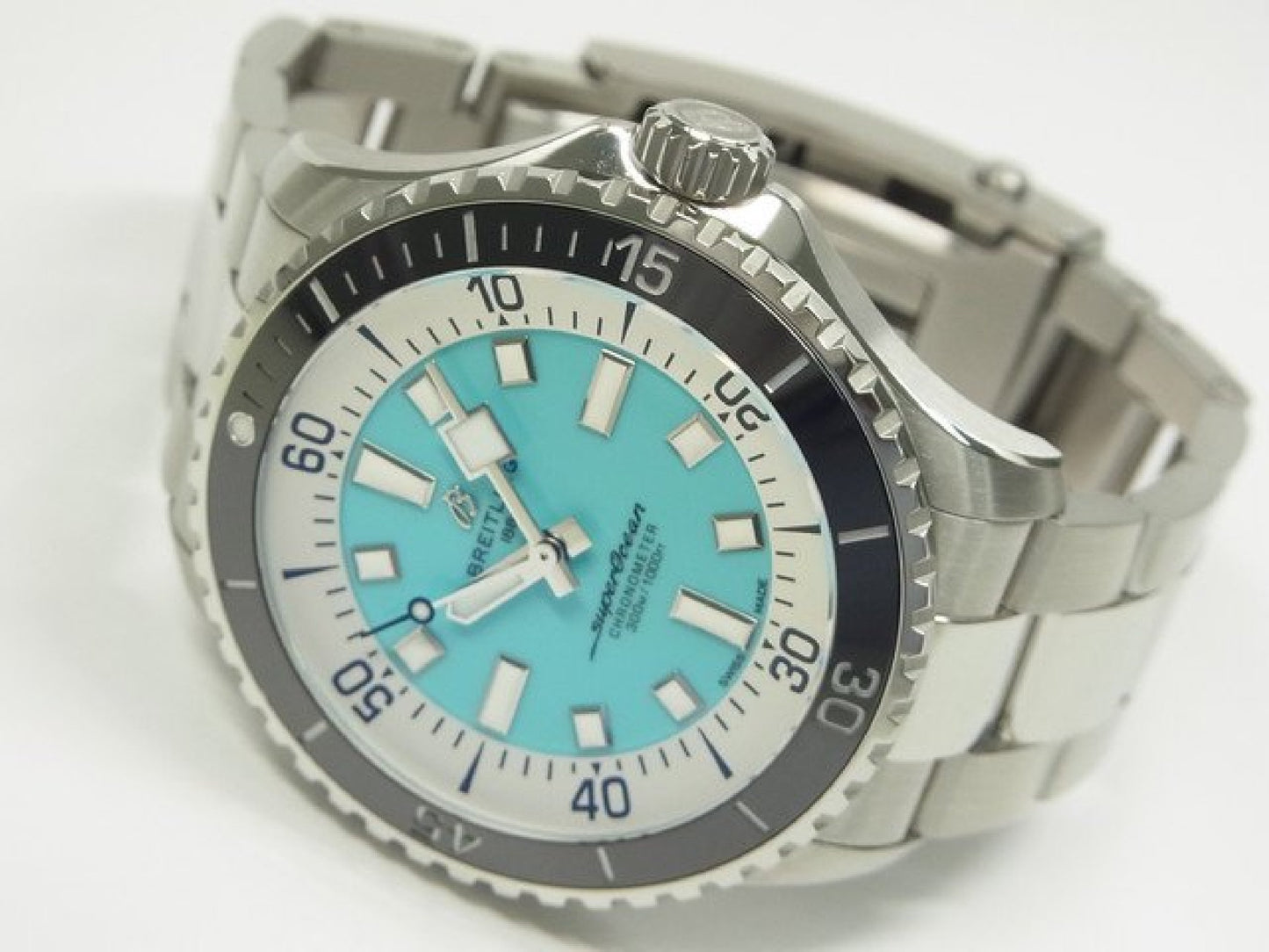 BREITLING Superocean Automatic 44 turquoise blue A17376 Heren 183537117 hannari-shop