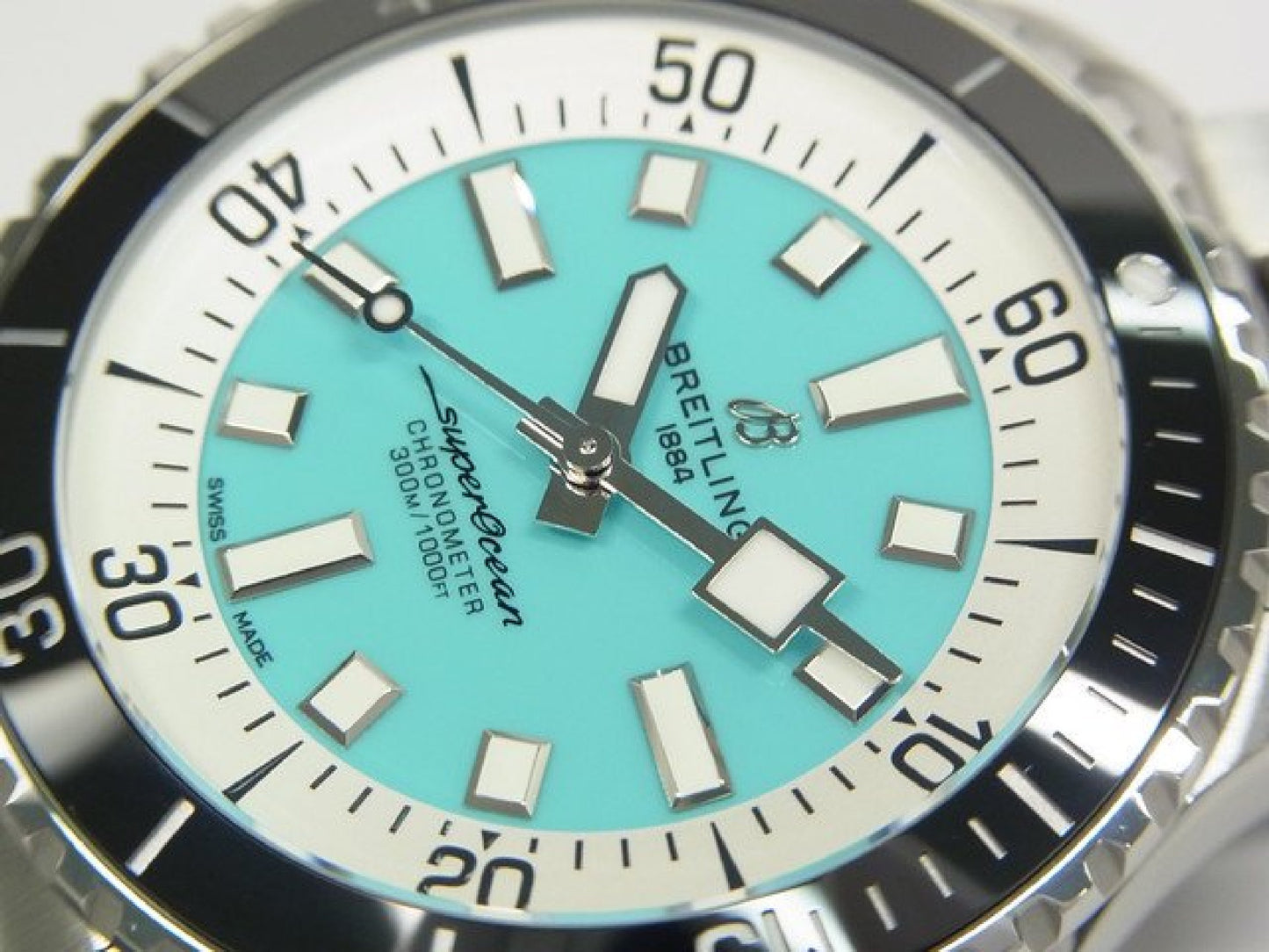 BREITLING Superocean Automatic 44 turquoise blue A17376 Heren 183537117 hannari-shop