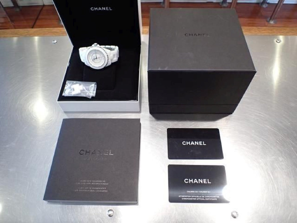 CHANEL J12 Phantom white ceramic 38 MM H6186 '21 Mens 187036743 hannari-shop
