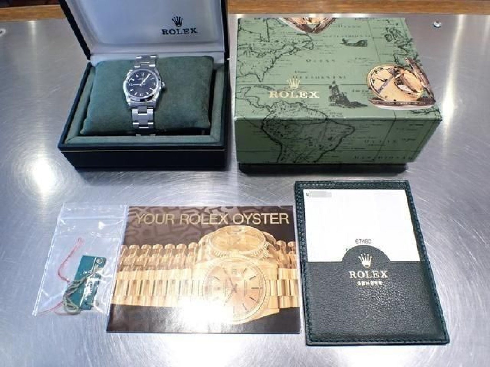ROLEX Oyster PERPETUAL zwart3 6 9 67480 U-serie '98 Heren 189282561 hannari-shop