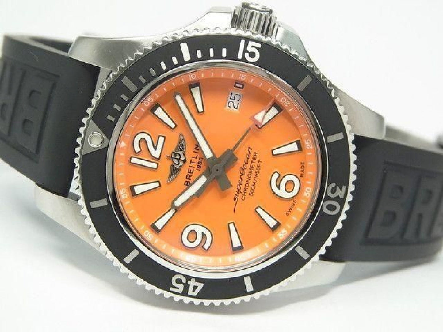 BREITLING Superocean Automatic 42 oranje wijzerplaat heren 190303664 hannari-shop