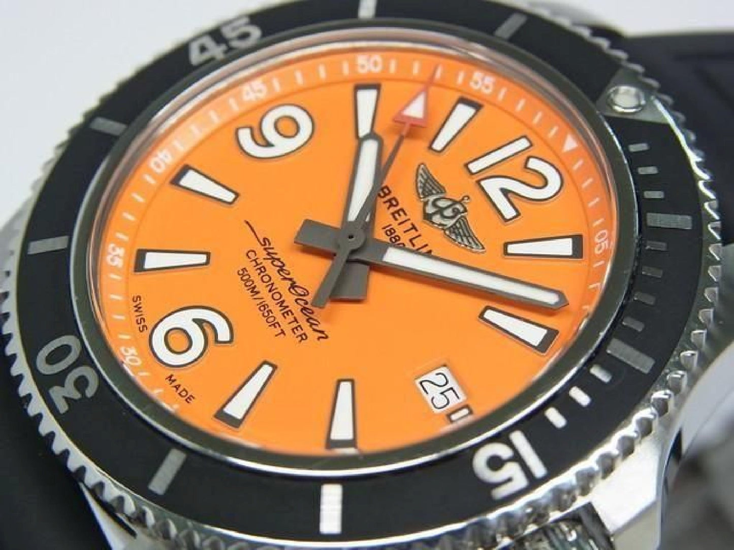 BREITLING Superocean Automatic 42 oranje wijzerplaat heren 190303664 hannari-shop
