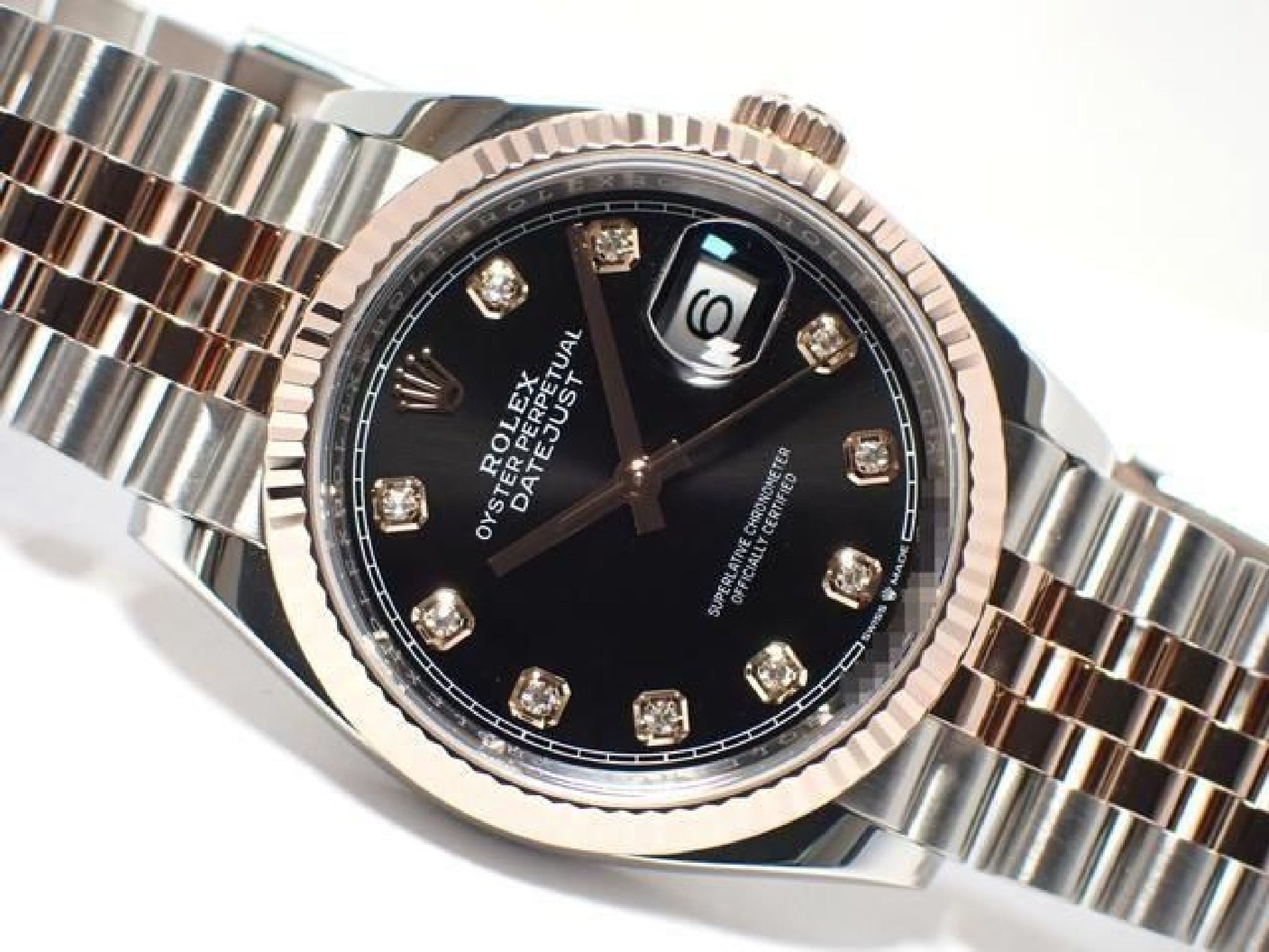ROLEX Datejust36 zwarte wijzerplaat 10P diamant Jubilee armband '21 Heren 190961312 hannari-shop