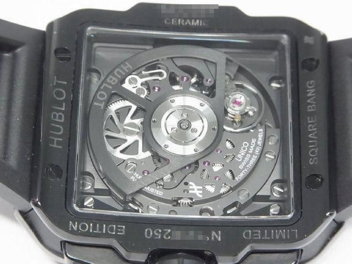 HUBLOT Square Bang Unico volledig zwart wereld250 lot gelimiteerd heren 191479219 hannari-shop