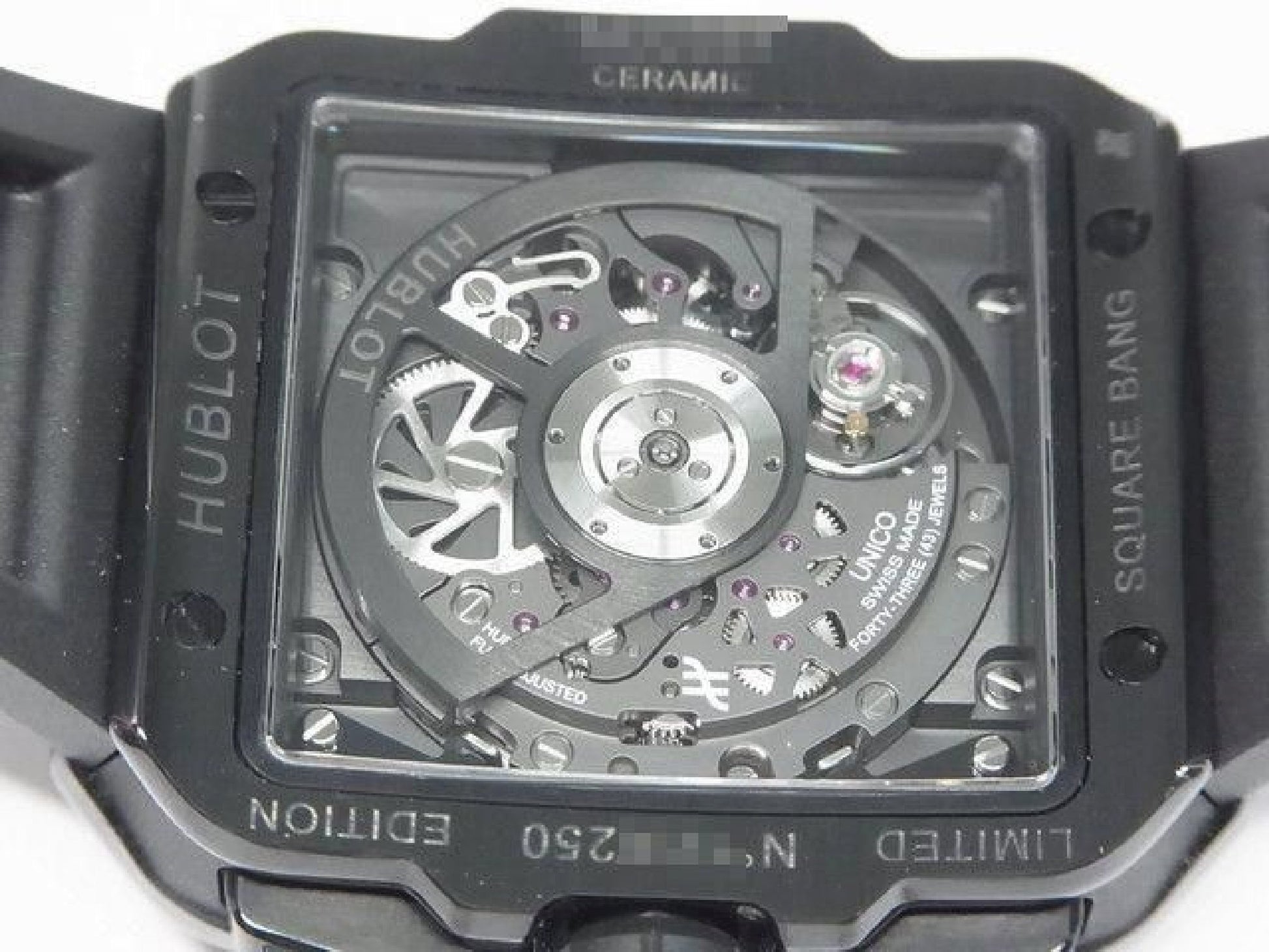 HUBLOT Square Bang Unico volledig zwart wereld250 lot gelimiteerd heren 191479219 hannari-shop