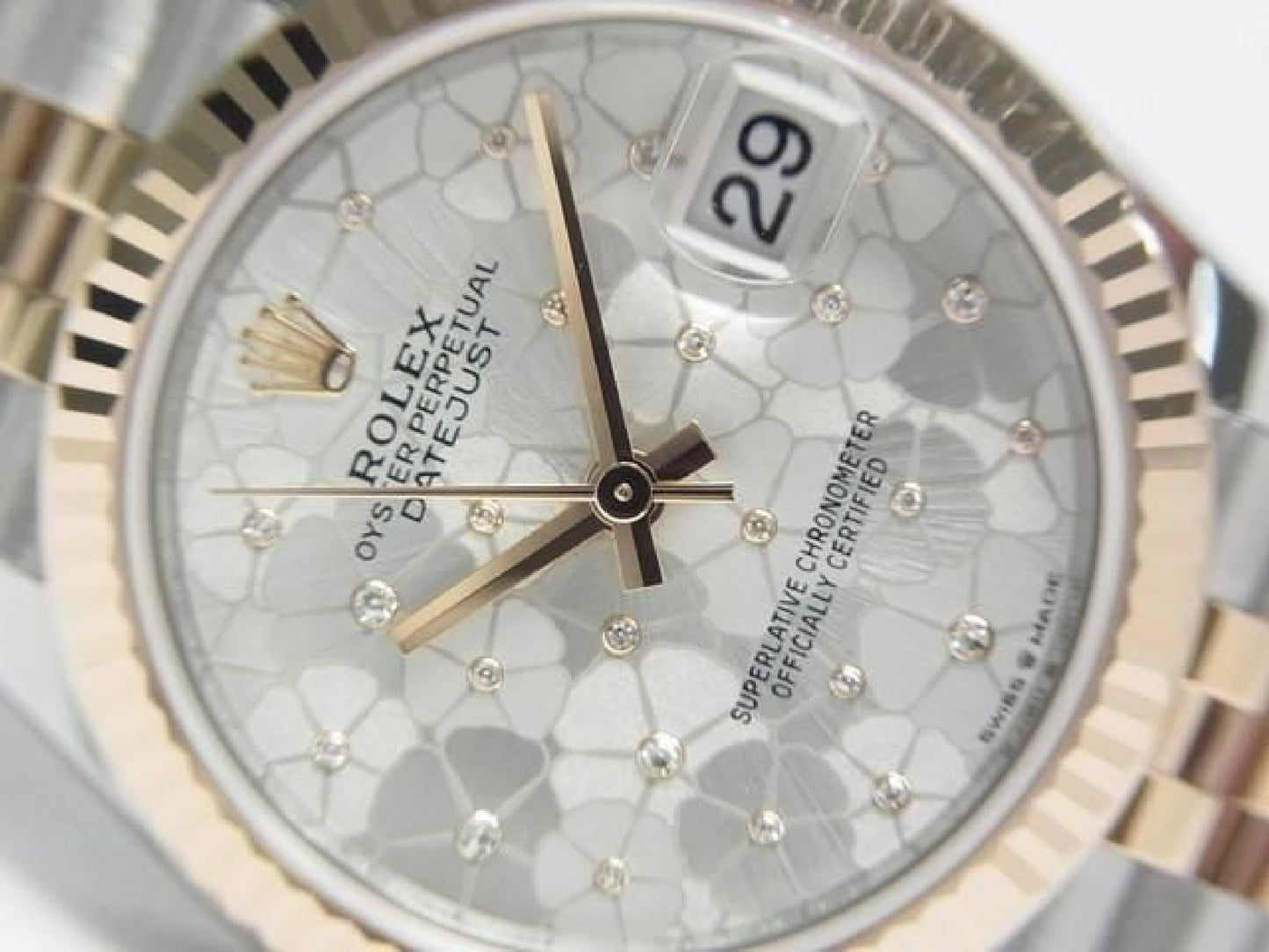ROLEX Datejust 31 SS x Everose Gold combinatie met bloemmotief 278271 Heren 191629072 hannari-shop