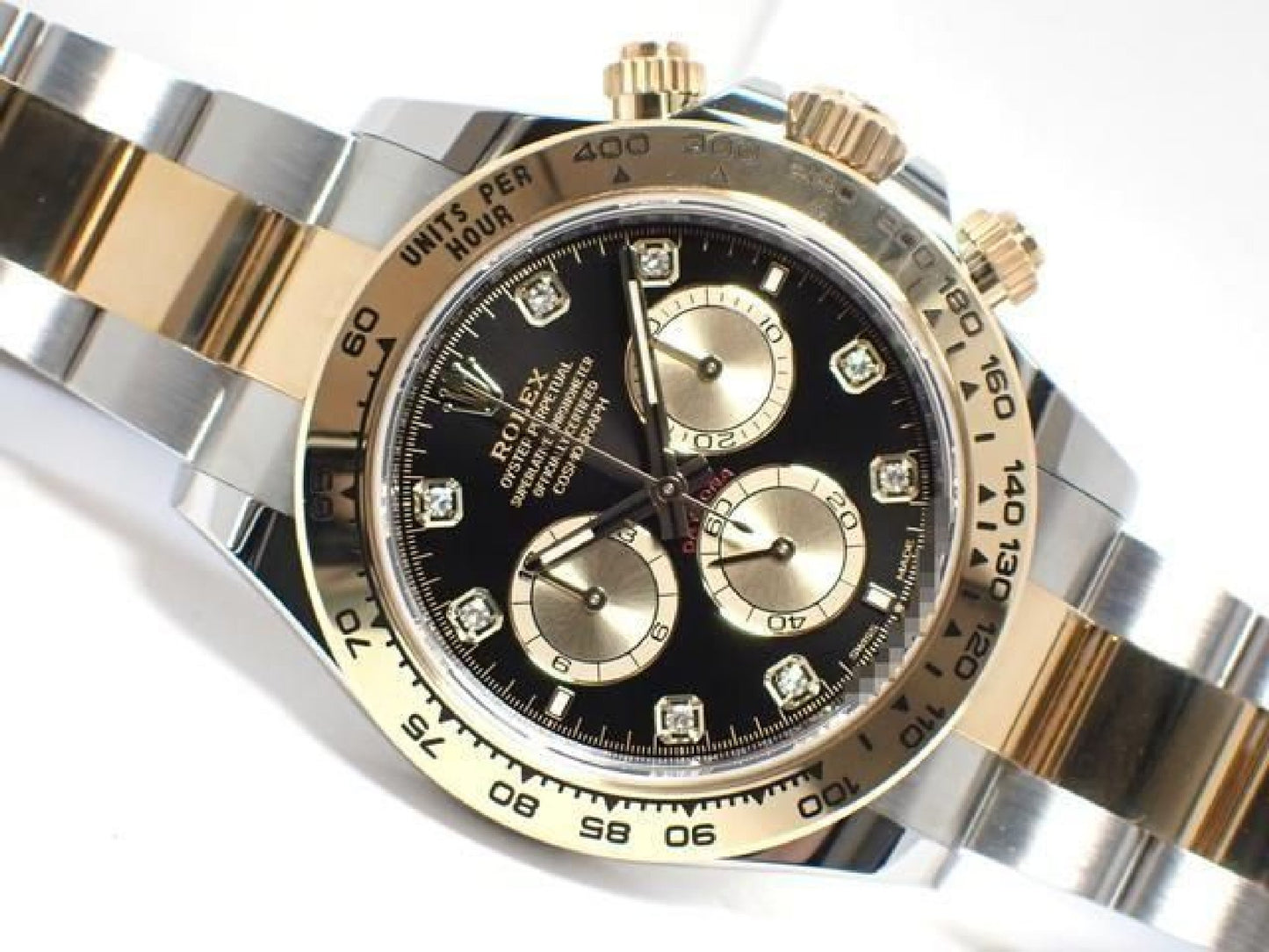 ROLEX Daytona SS x18KYG combinatie zwarte wijzerplaat 8P diamant 126503G '24 Heren 191676992 hannari-shop