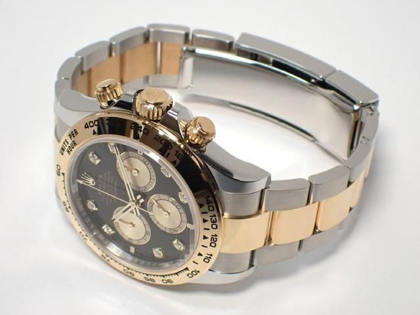 ROLEX Daytona SS x18KYG combinatie zwarte wijzerplaat 8P diamant 126503G '24 Heren 191676992 hannari-shop