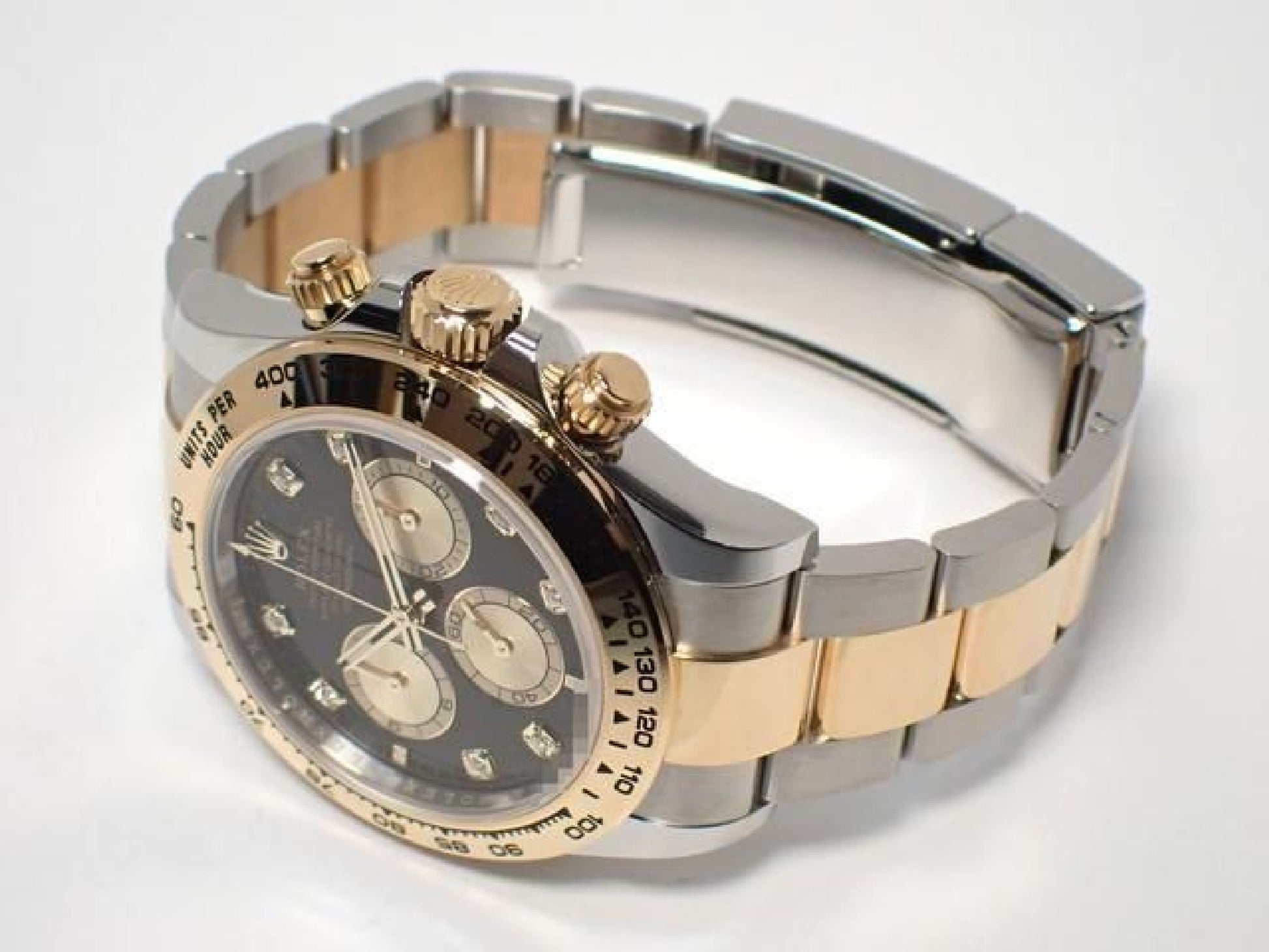 ROLEX Daytona SS x18KYG combinatie zwarte wijzerplaat 8P diamant 126503G '24 Heren 191676992 hannari-shop