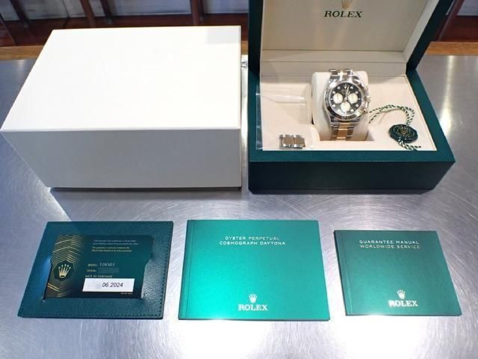 ROLEX Daytona SS x18KYG combinatie zwarte wijzerplaat 8P diamant 126503G '24 Heren 191676992 hannari-shop
