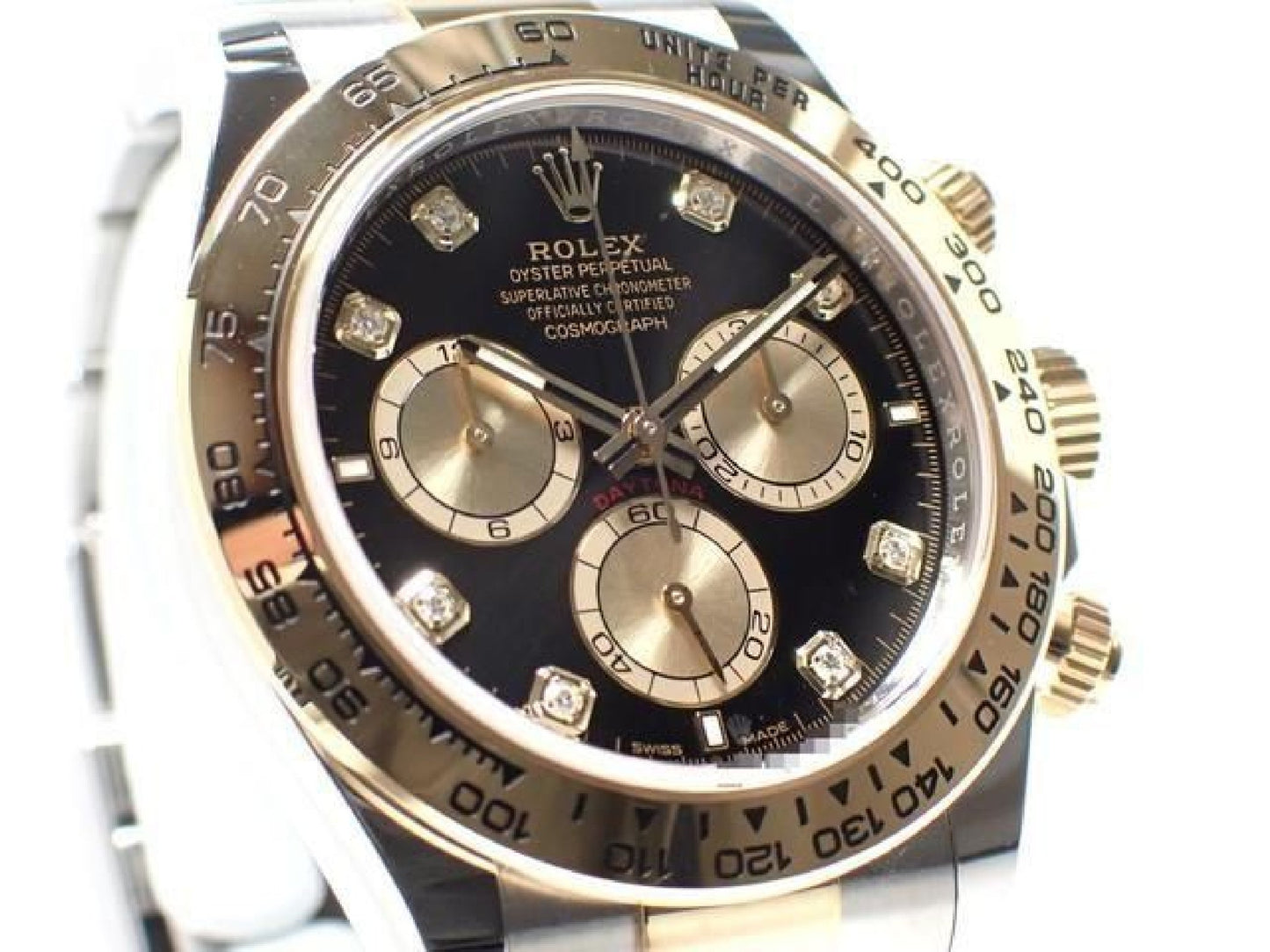 ROLEX Daytona SS x18KYG combinatie zwarte wijzerplaat 8P diamant 126503G '24 Heren 191676992 hannari-shop