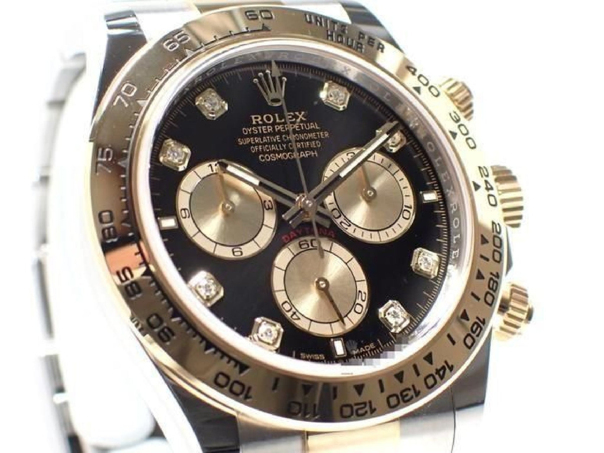 ROLEX Daytona SS x18KYG combinatie zwarte wijzerplaat 8P diamant 126503G '24 Heren 191676992 hannari-shop