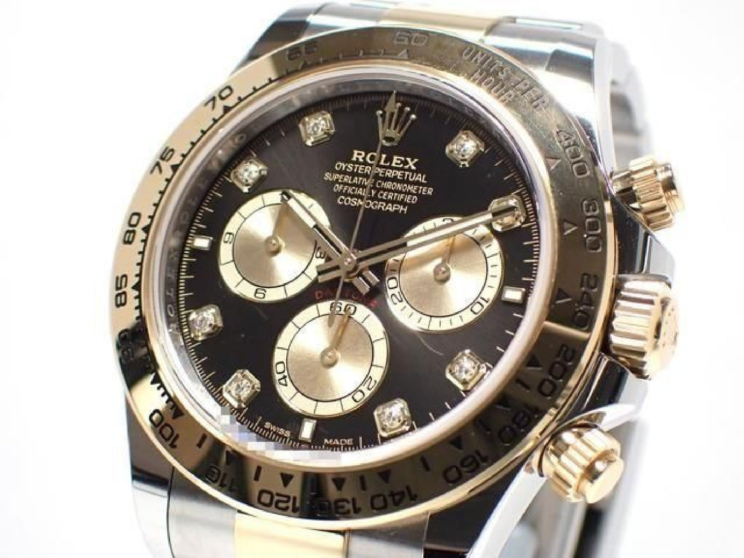 ROLEX Daytona SS x18KYG combinatie zwarte wijzerplaat 8P diamant 126503G '24 Heren 191676992 hannari-shop