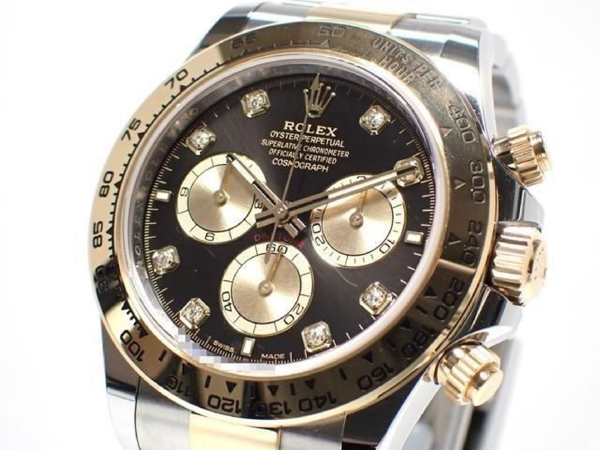 ROLEX Daytona SS x18KYG combinatie zwarte wijzerplaat 8P diamant 126503G '24 Heren 191676992 hannari-shop