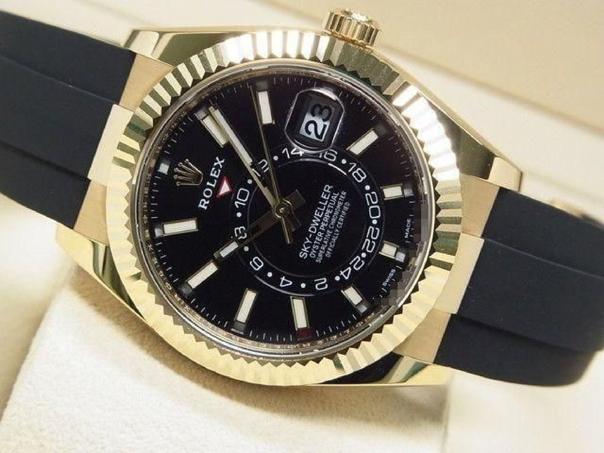 ROLEX Sky-Dweller 18KYG zwarte wijzerplaat 326238 Heren 191758815 hannari-shop