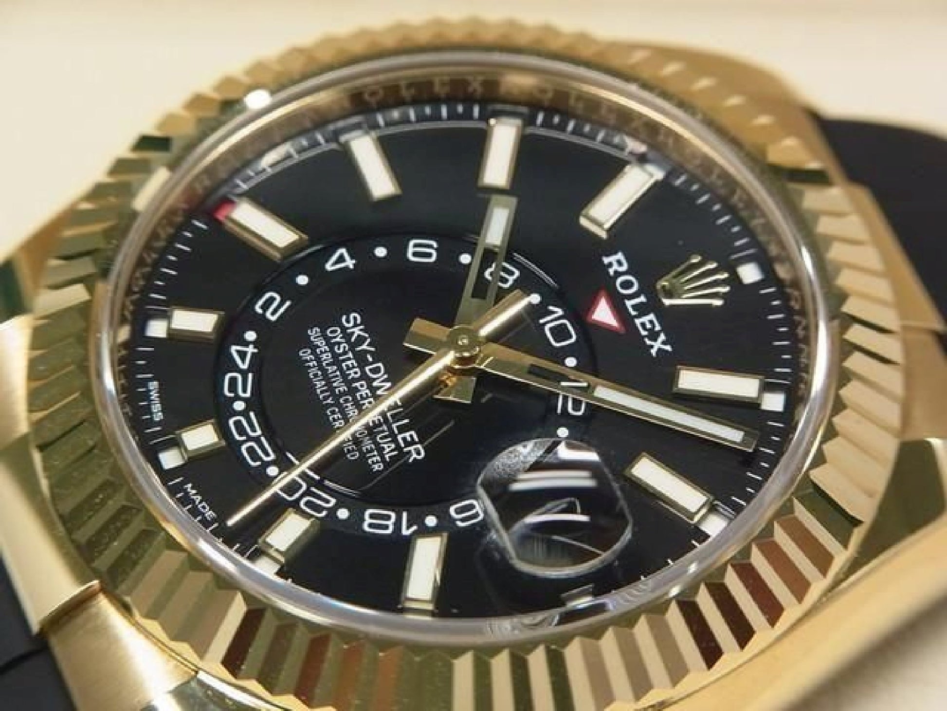 ROLEX Sky-Dweller 18KYG zwarte wijzerplaat 326238 Heren 191758815 hannari-shop