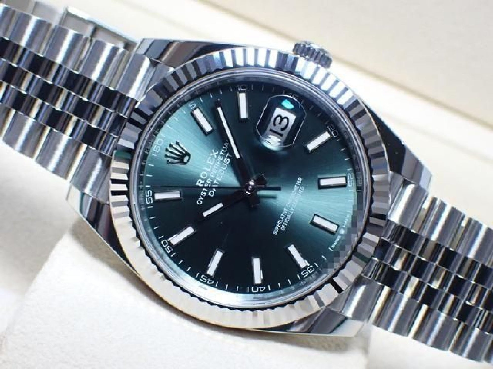ROLEX Datejust 41 mint-green Jubilee Bracelet 126334 Mens 191773907 hannari-shop