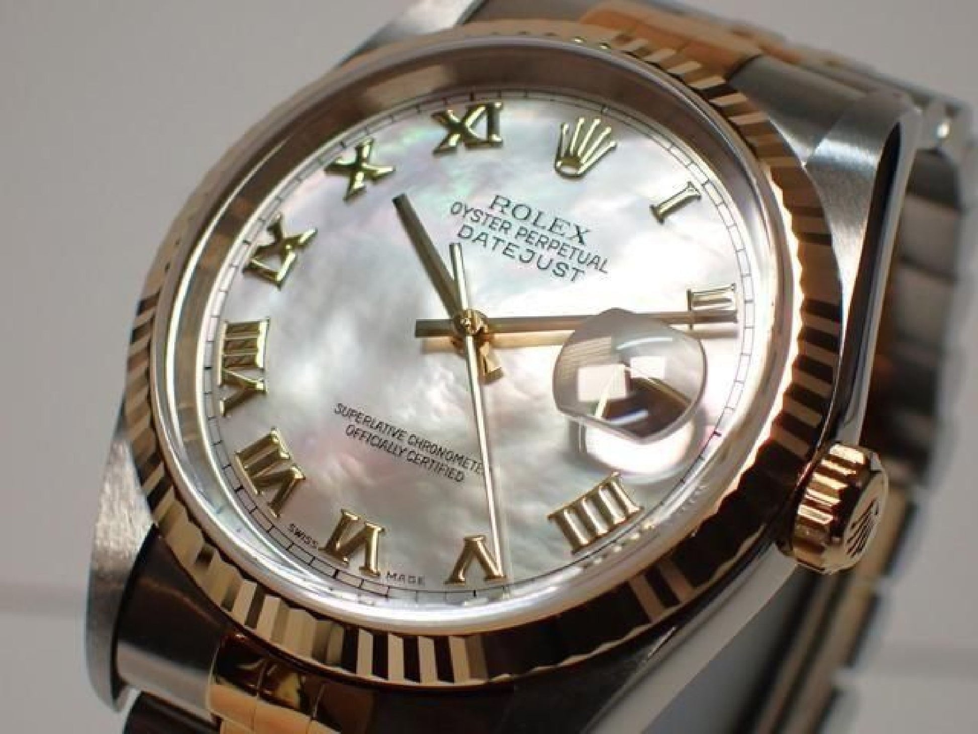 ROLEX Datejust combination 16233NR white Shell Roman Mens 191837489 hannari-shop