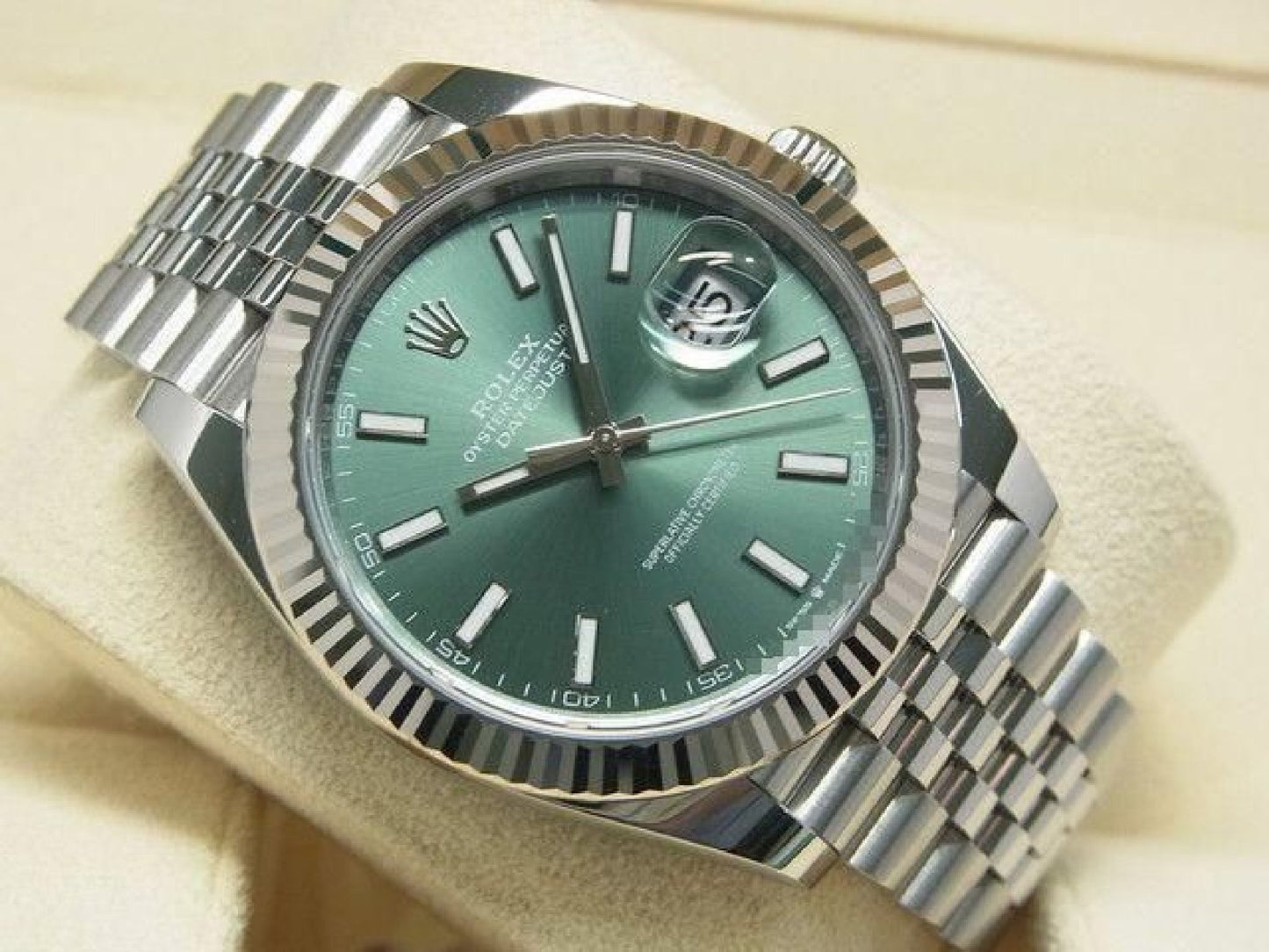 ROLEX Datejust 41 muntgroene wijzerplaat 126334 Jubilee armband Heren 191858255 hannari-shop