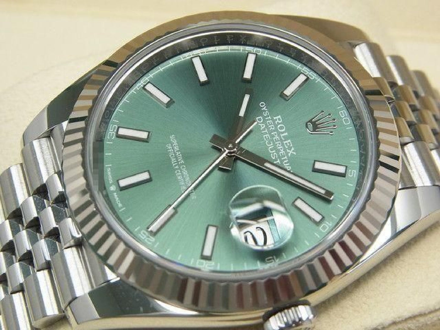 ROLEX Datejust 41 muntgroene wijzerplaat 126334 Jubilee armband Heren 191858255 hannari-shop