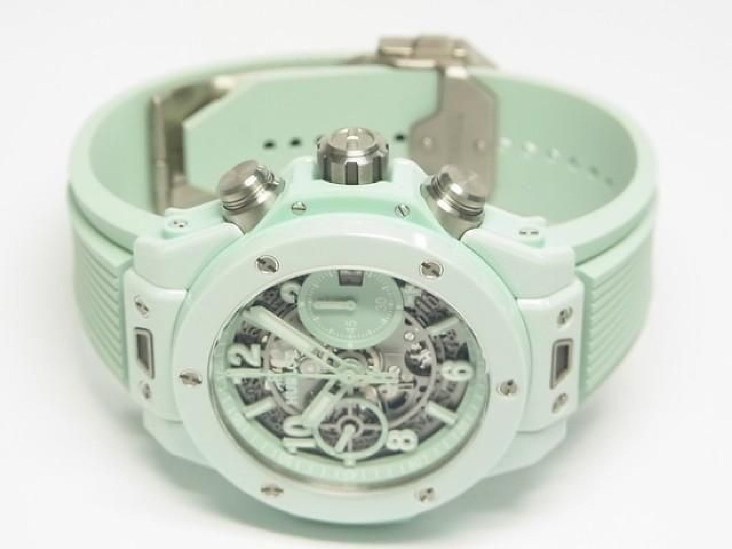 HUBLOT Big Bang Unico mintgroene keramiek 42 MM 441.GS.5221.RX Heren 191858546 hannari-shop