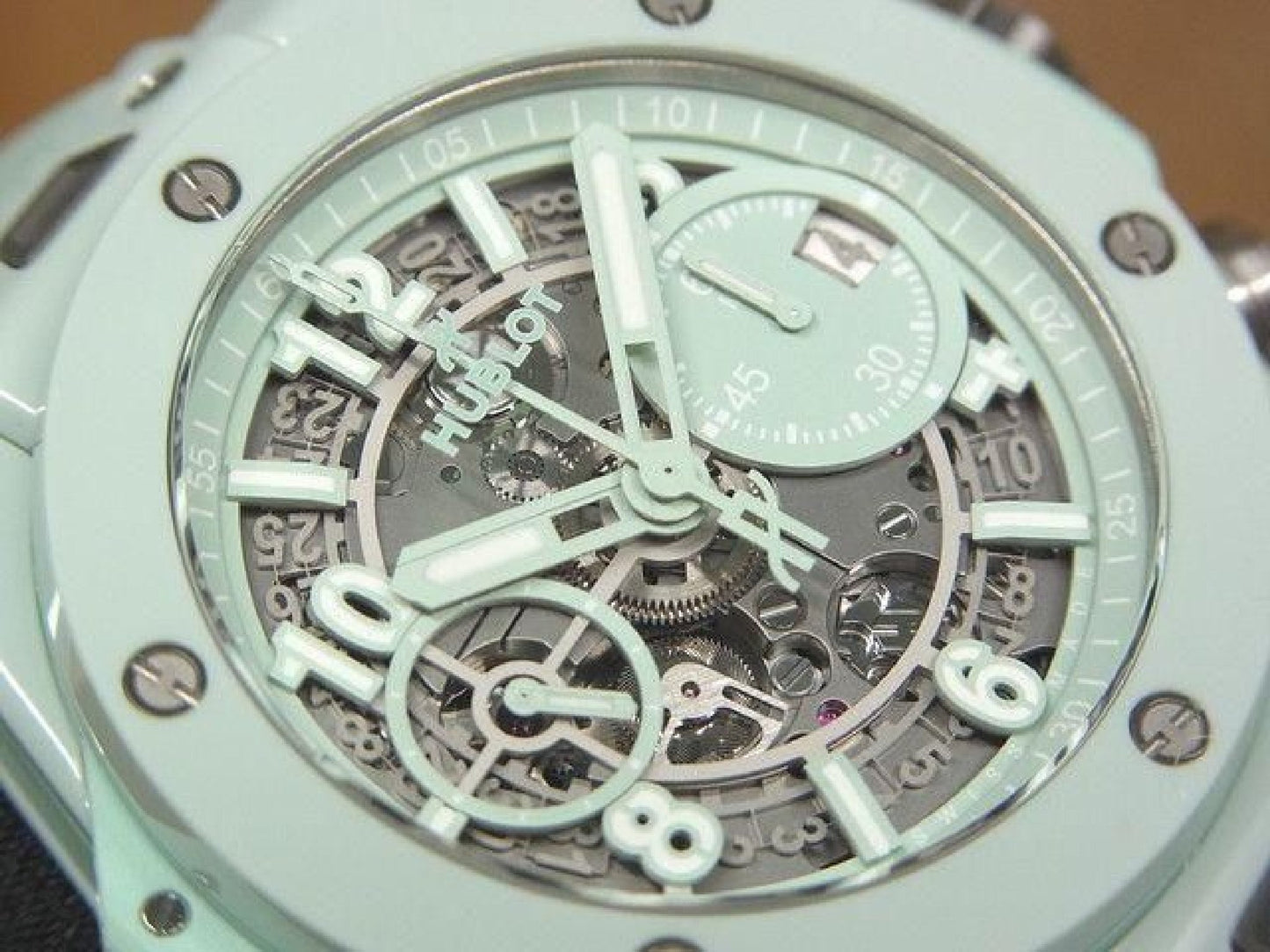 HUBLOT Big Bang Unico mintgroene keramiek 42 MM 441.GS.5221.RX Heren 191858546 hannari-shop