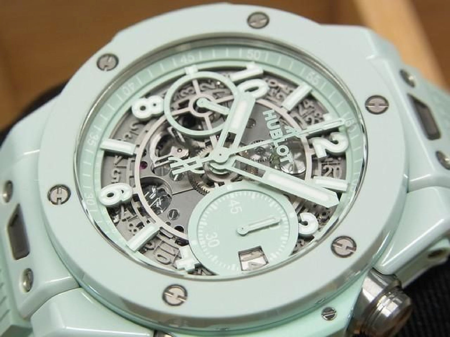 HUBLOT Big Bang Unico mintgroene keramiek 42 MM 441.GS.5221.RX Heren 191858546 hannari-shop