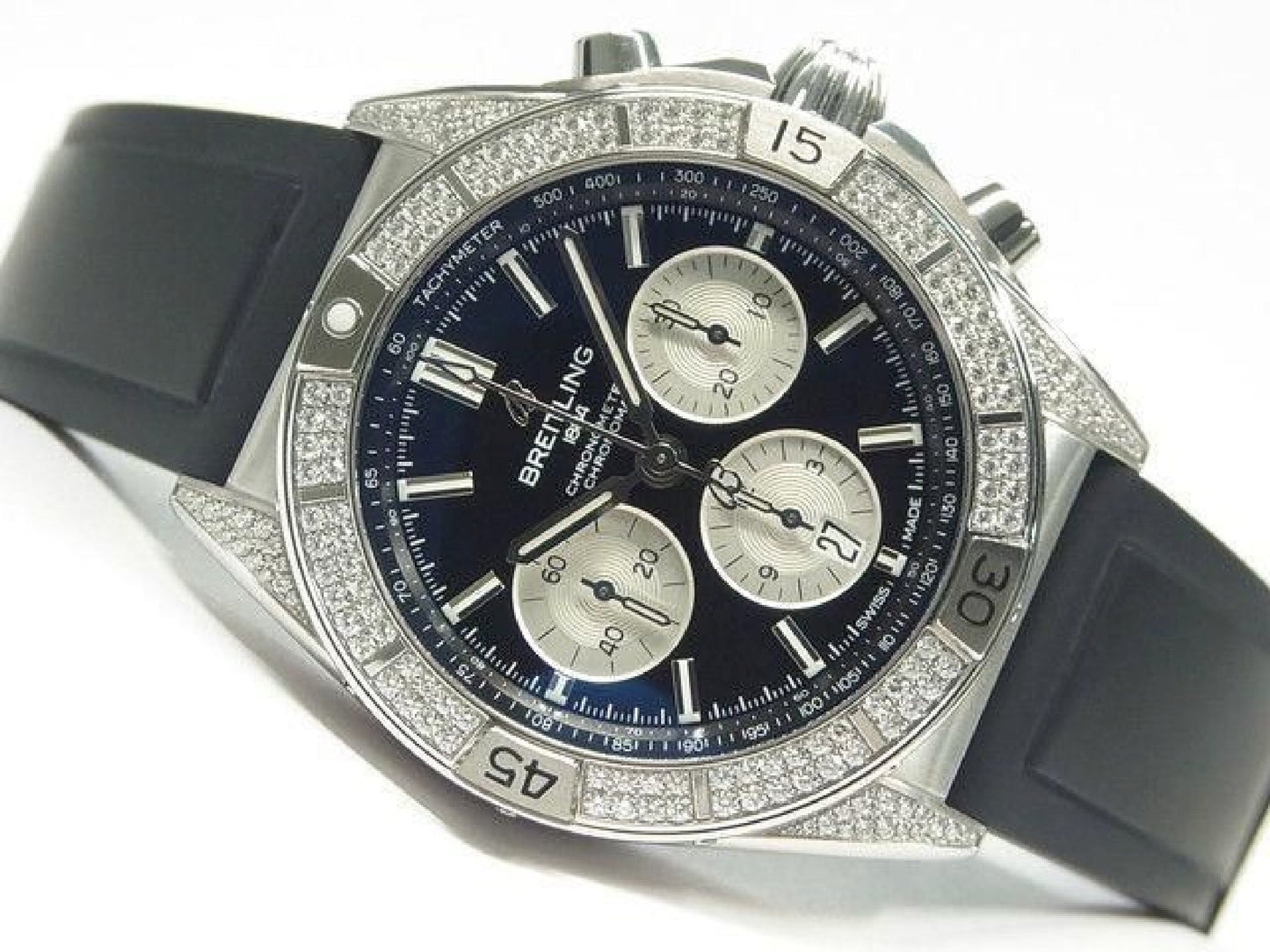 BREITLING Chrono Mat B01 44 zwarte bezel met diamant Boutique Limited Heren 192291512 hannari-shop
