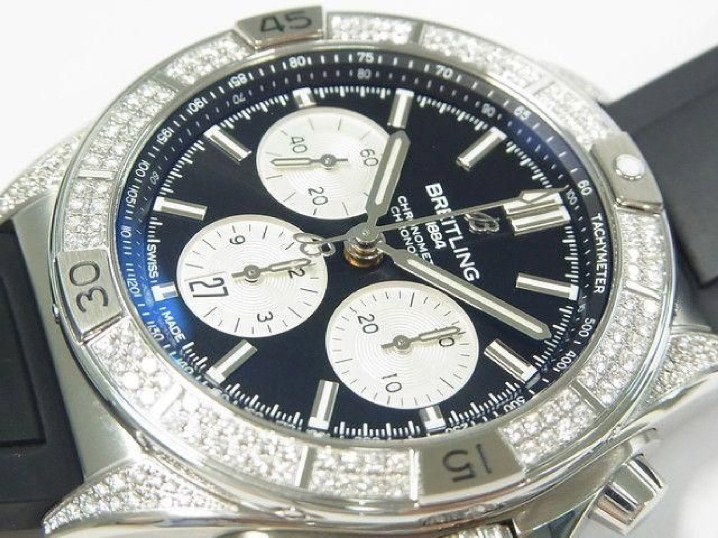 BREITLING Chrono Mat B01 44 zwarte bezel met diamant Boutique Limited Heren 192291512 hannari-shop
