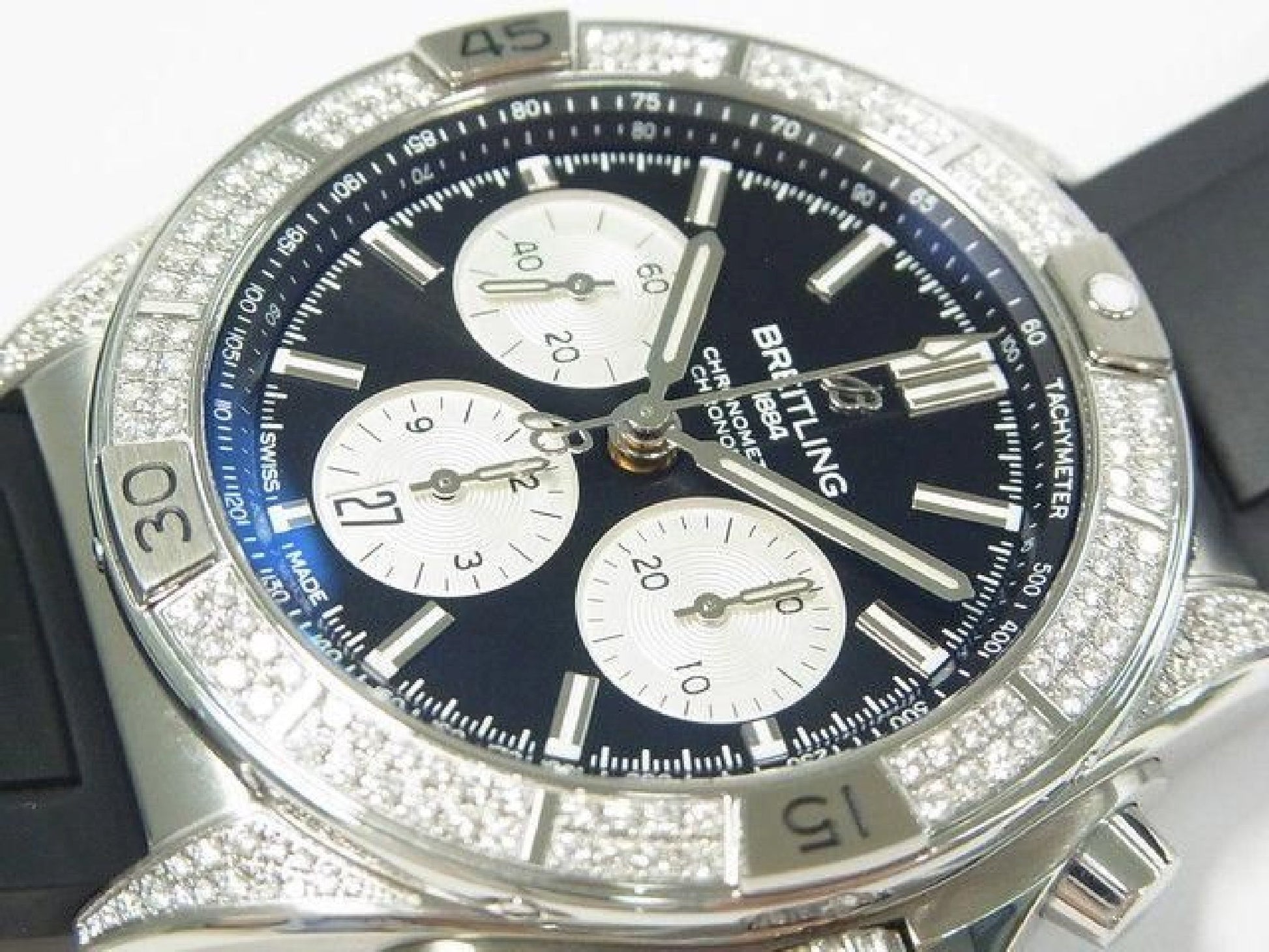 BREITLING Chrono Mat B01 44 zwarte bezel met diamant Boutique Limited Heren 192291512 hannari-shop