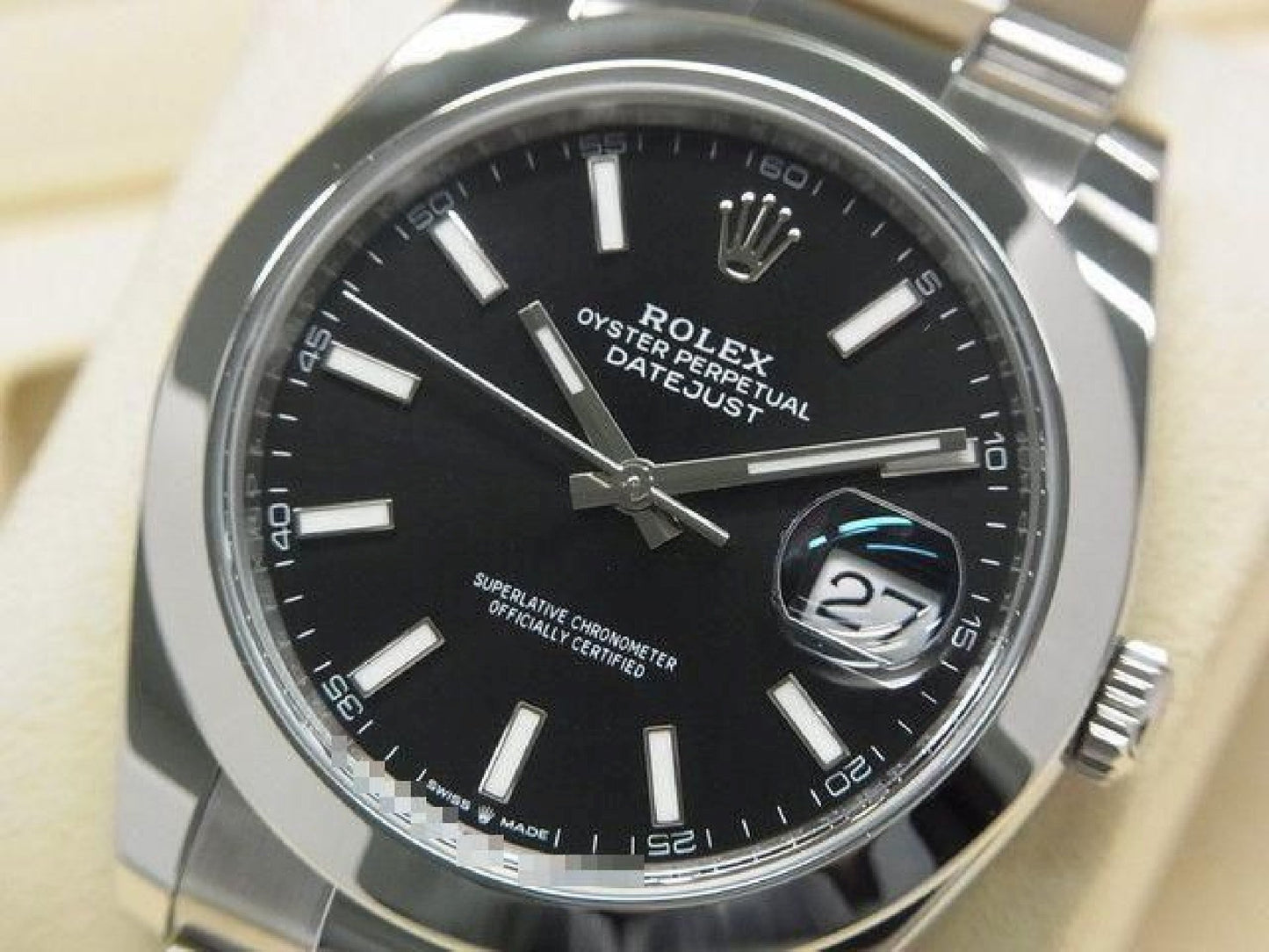 ROLEX Datejust 41 bright black 126300 Oyster Bracelet Mens 192524486 hannari-shop