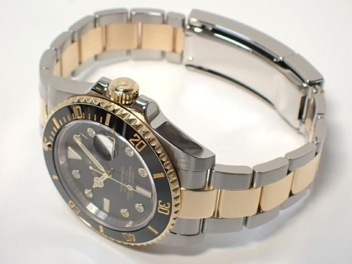 ROLEX Submariner date SS xYG combination black8P diamond 116613GLN '12 Mens 192618156 hannari-shop