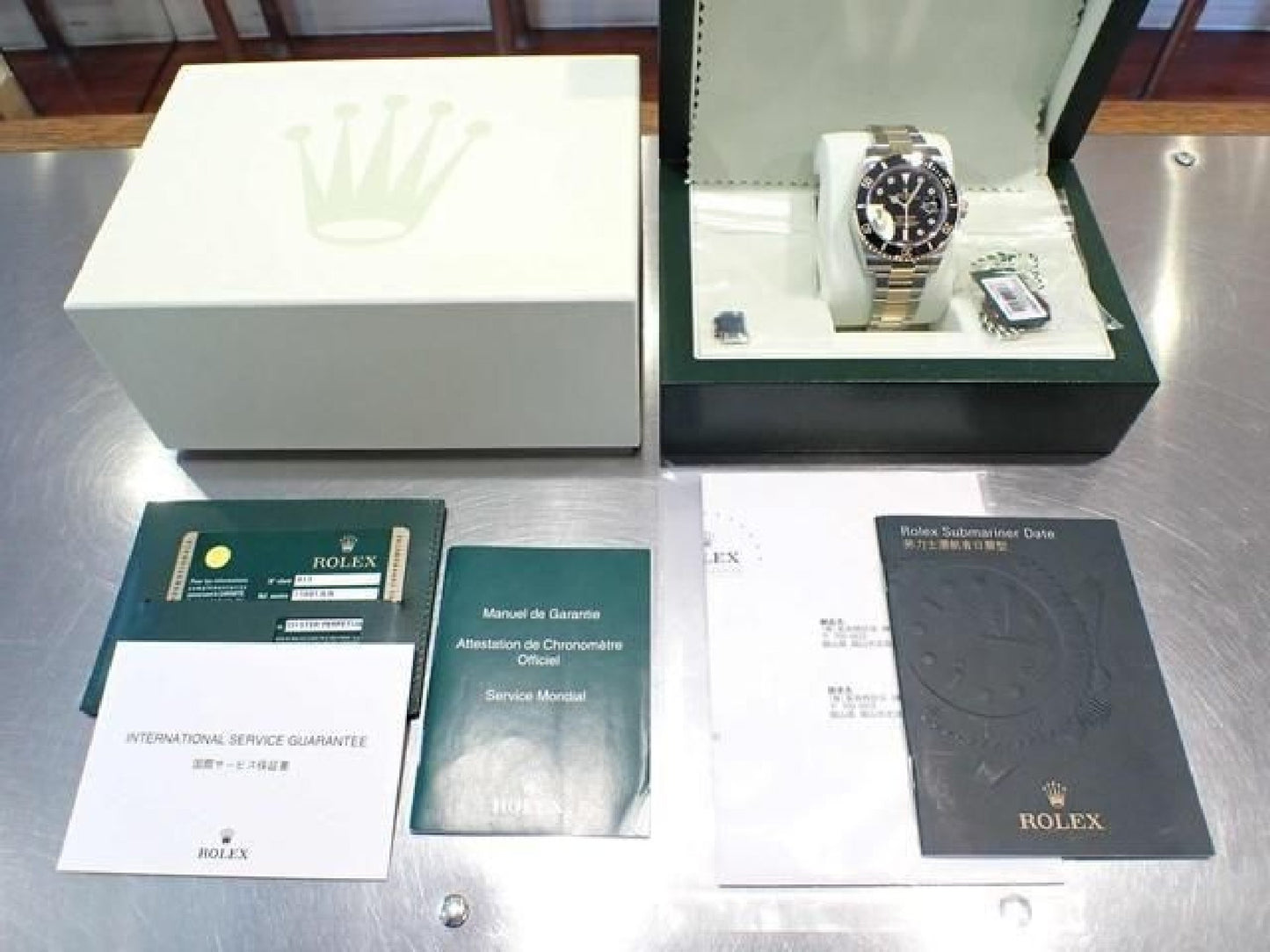 ROLEX Submariner date SS xYG combination black8P diamond 116613GLN '12 Mens 192618156 hannari-shop