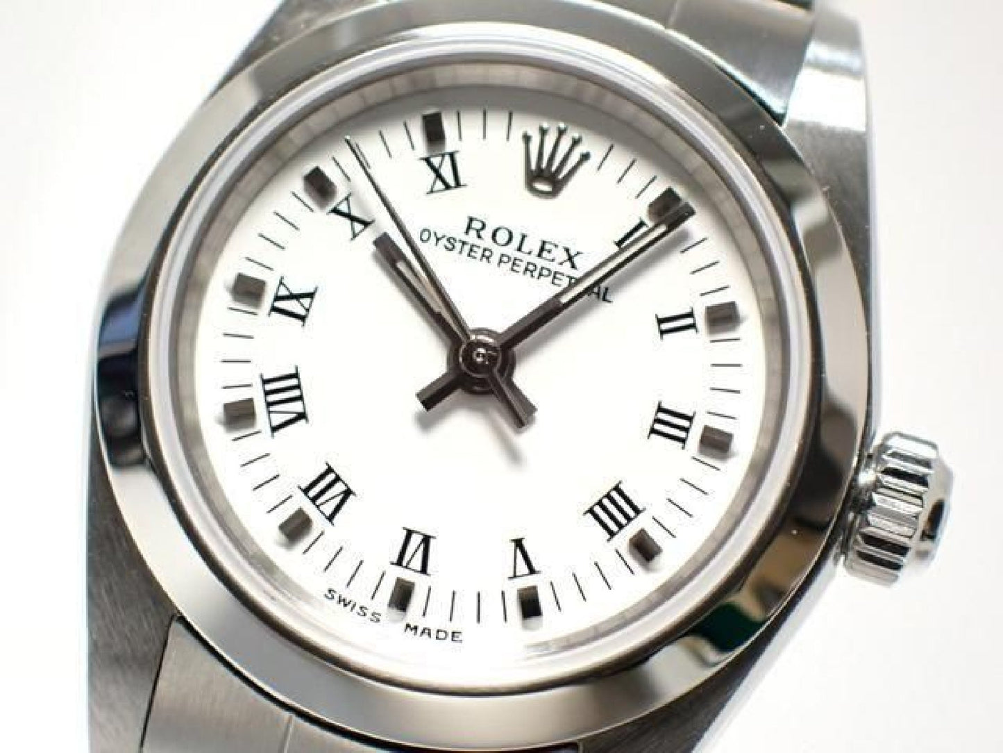 ROLEX Oyster PERPETUAL white Print Roman 76080 K series '02 Mens 192786827 hannari-shop