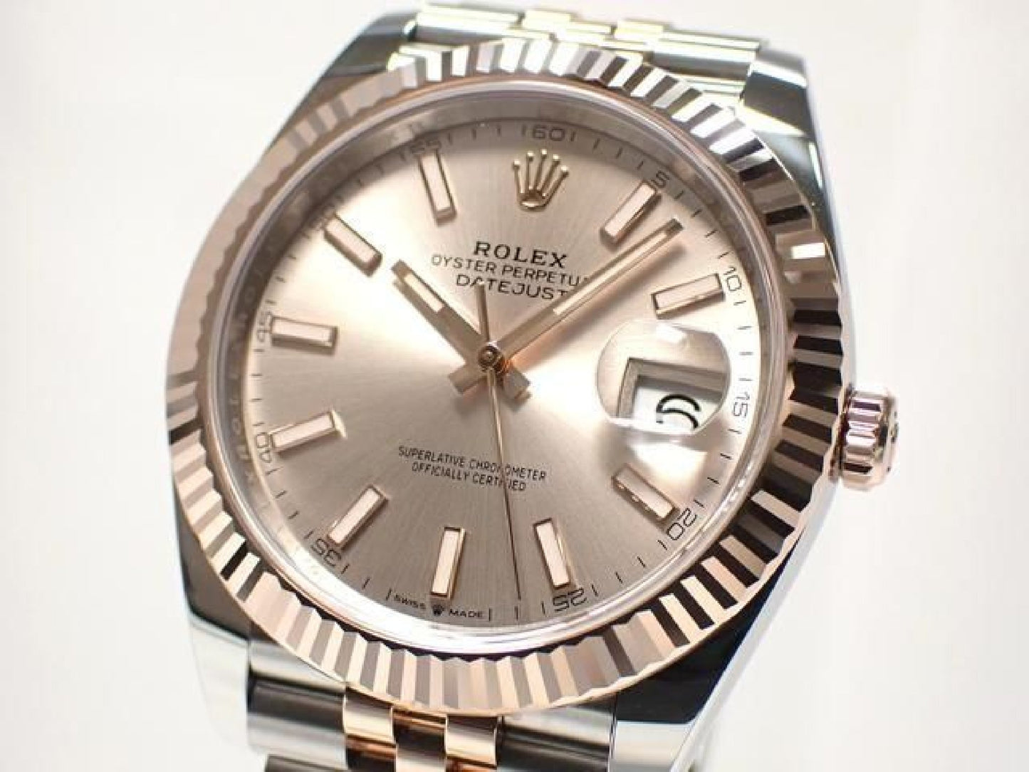 ROLEX Datejust 41 SS x Everose Gold combinatie Zonnestofwijzerplaat 126331 Heren 192921054 hannari-shop