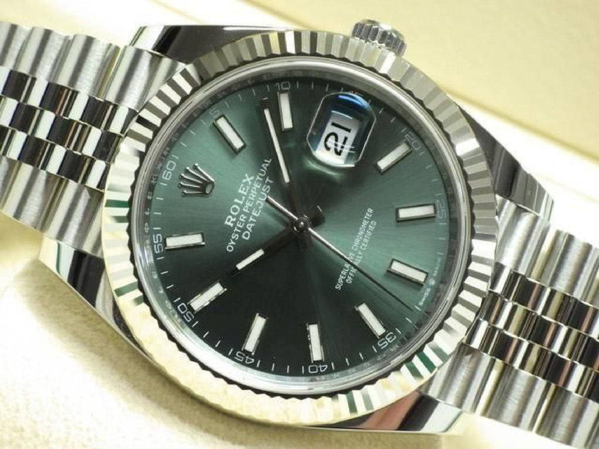 ROLEX Datejust 41 mintgroene Jubilee-armband Ref.126334 Heren 192987931 hannari-shop