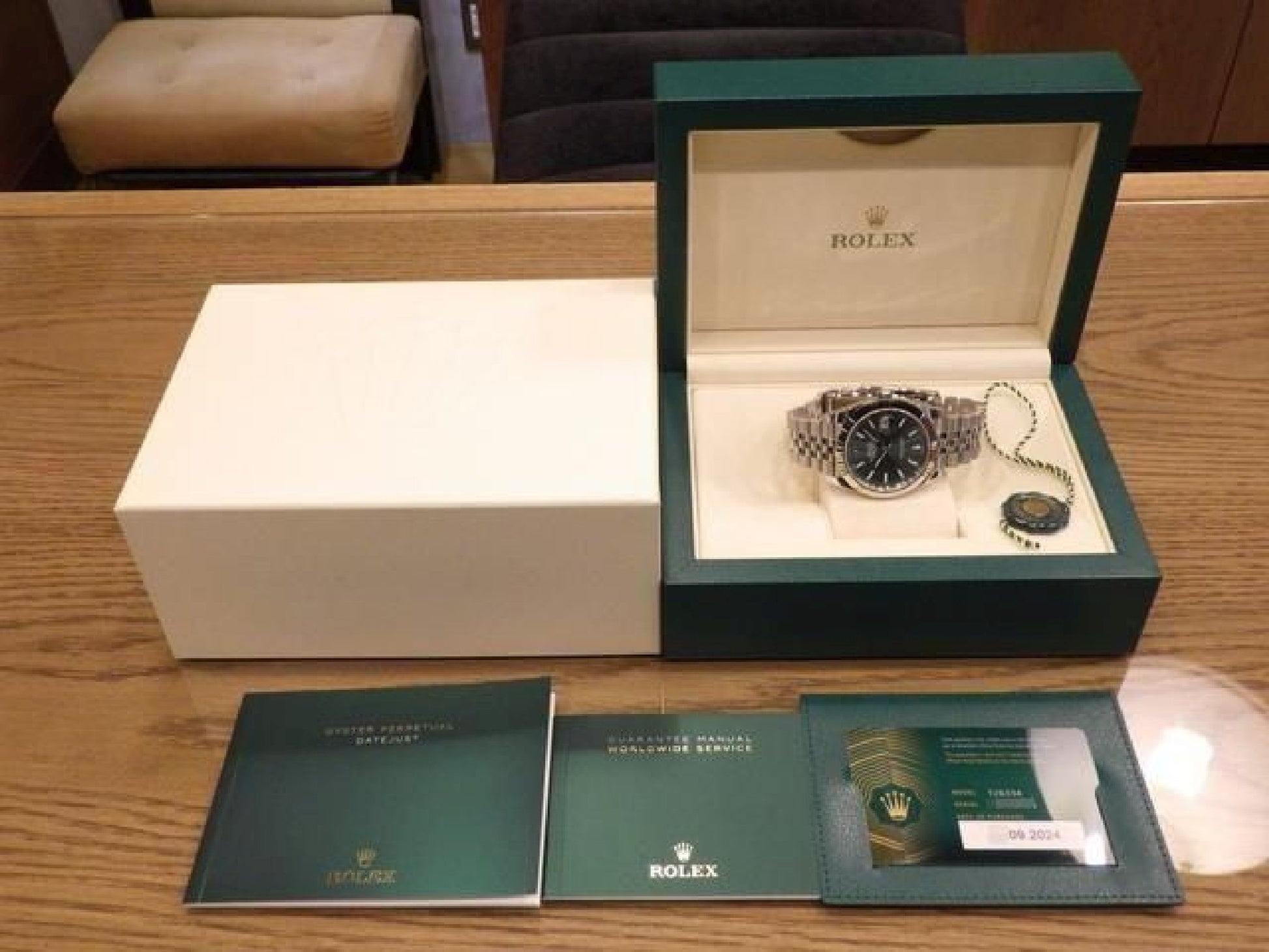 ROLEX Datejust 41 mintgroene Jubilee-armband Ref.126334 Heren 192987931 hannari-shop