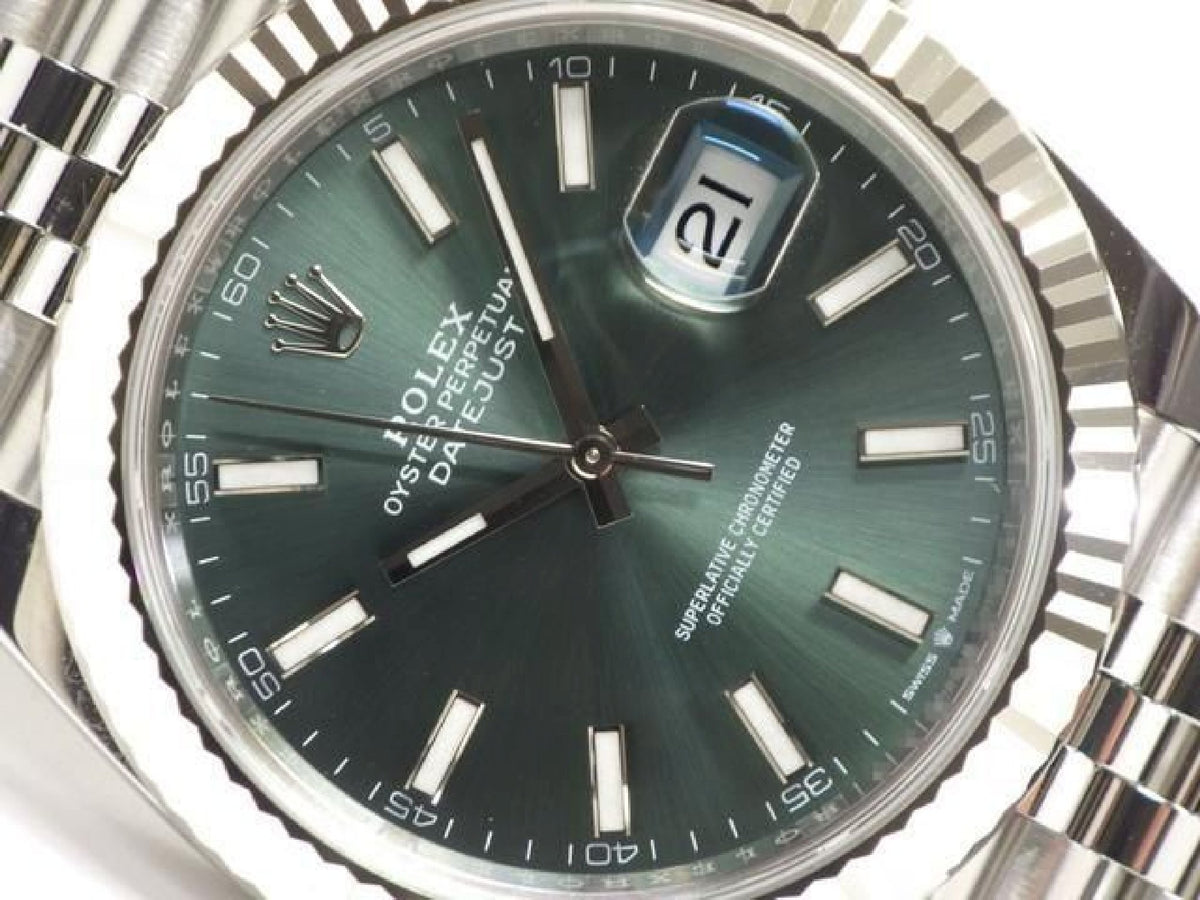 ROLEX Datejust 41 mintgroene Jubilee-armband Ref.126334 Heren 192987931 hannari-shop