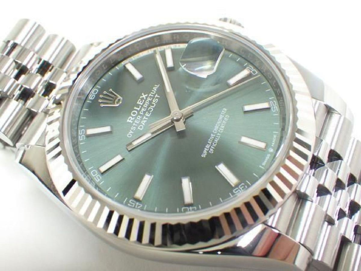 ROLEX Datejust 41 mintgroene Jubilee-armband Ref.126334 Heren 192987931 hannari-shop