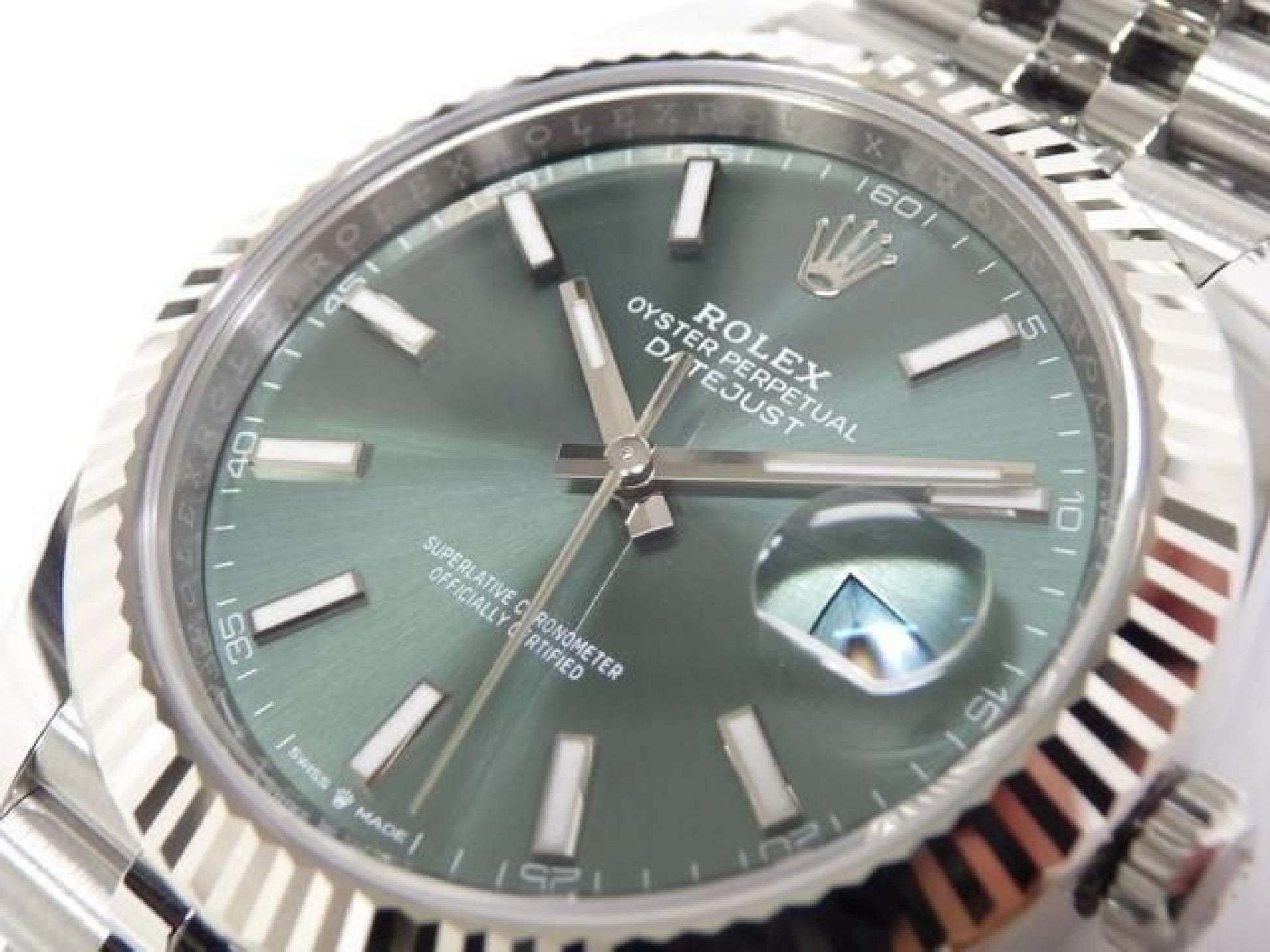 ROLEX Datejust 41 mintgroene Jubilee-armband Ref.126334 Heren 192987931 hannari-shop