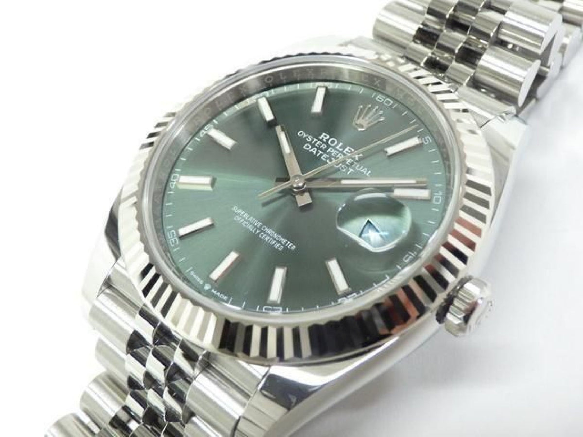 ROLEX Datejust 41 mintgroene Jubilee-armband Ref.126334 Heren 192987931 hannari-shop