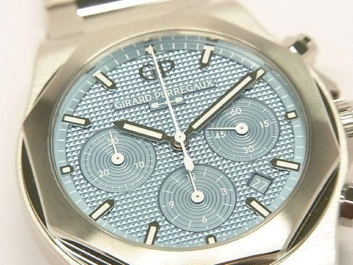 GIRARD PERREGAUX Laureato Chronograph 42 MM Ice blue world180 Lot Limited Mens 193178415 hannari-shop