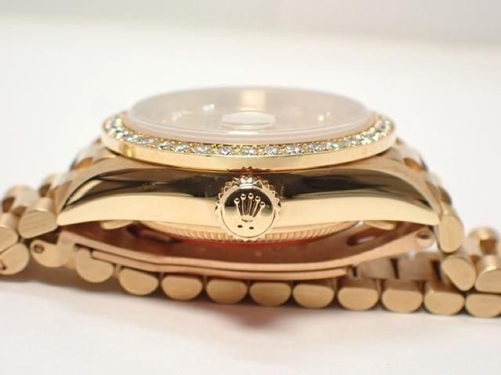 ROLEX Datejust champagne 10P diamond bezel diamond 18KYG President Bracelet A-serie heren 193199743 hannari-shop