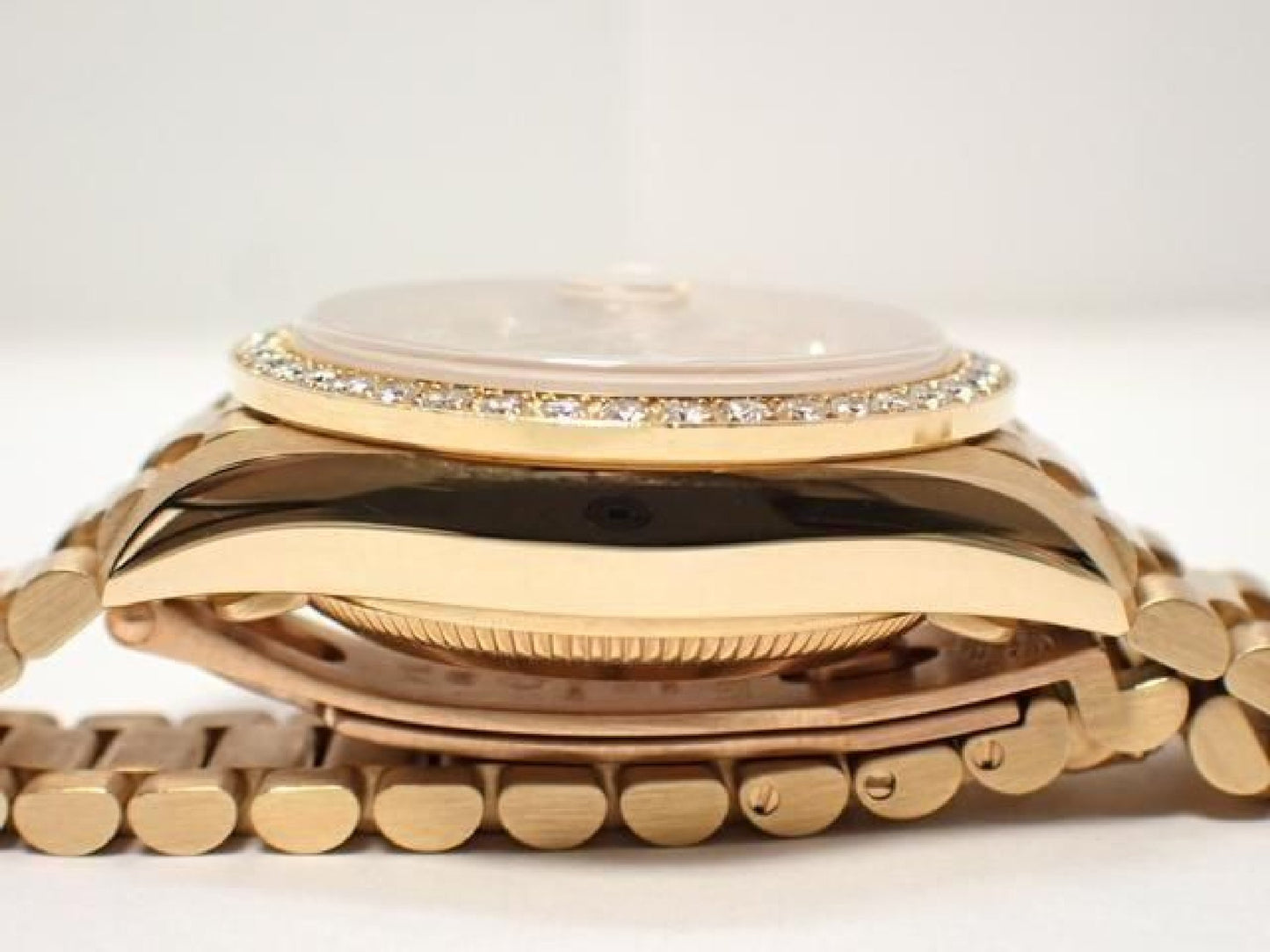 ROLEX Datejust champagne 10P diamond bezel diamond 18KYG President Bracelet A-serie heren 193199743 hannari-shop