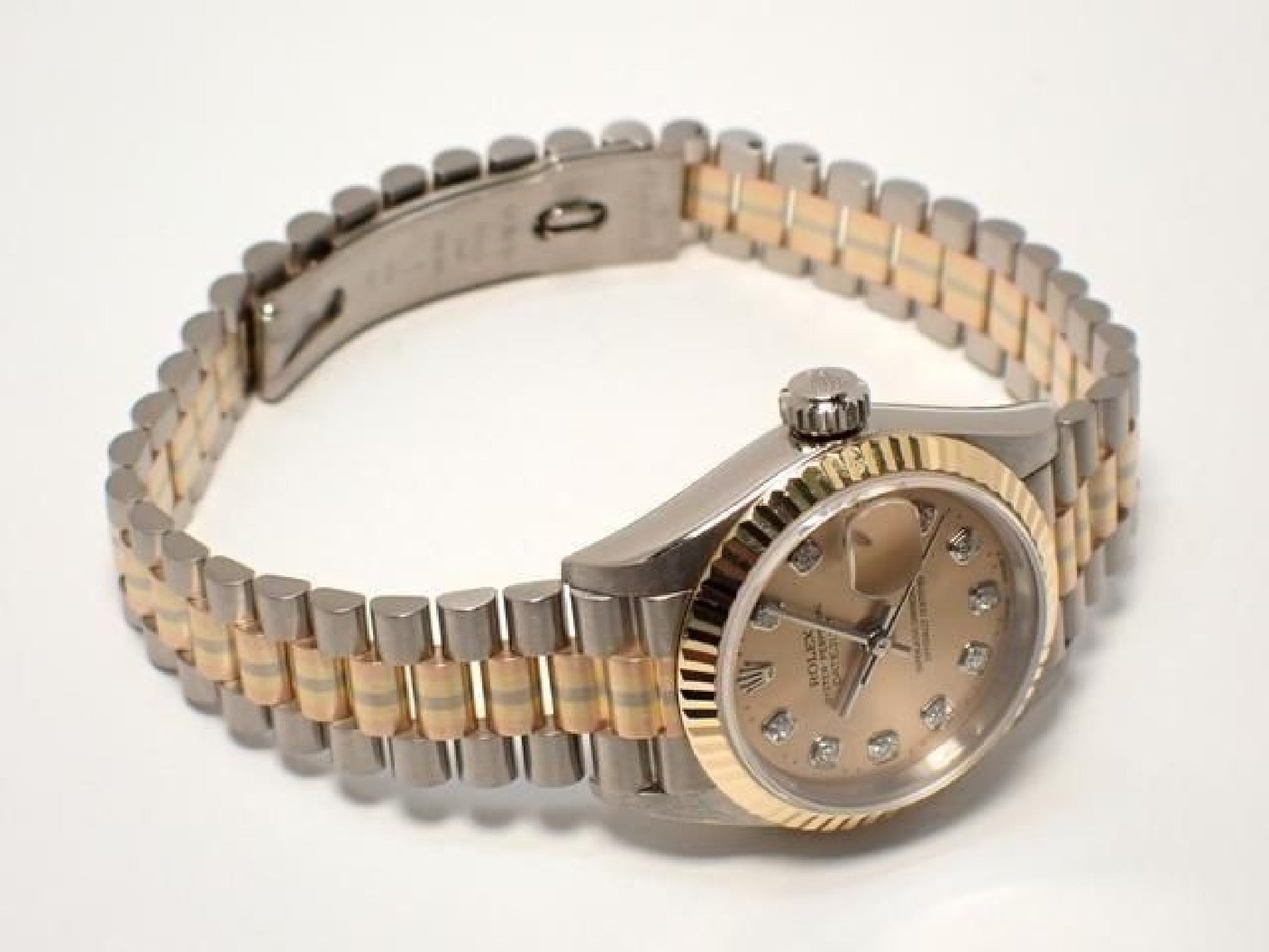 ROLEX Datejust Tridor 18KWG/ President-armband champagne wijzerplaat 10P diamant index '98 Heren 193284152 hannari-shop